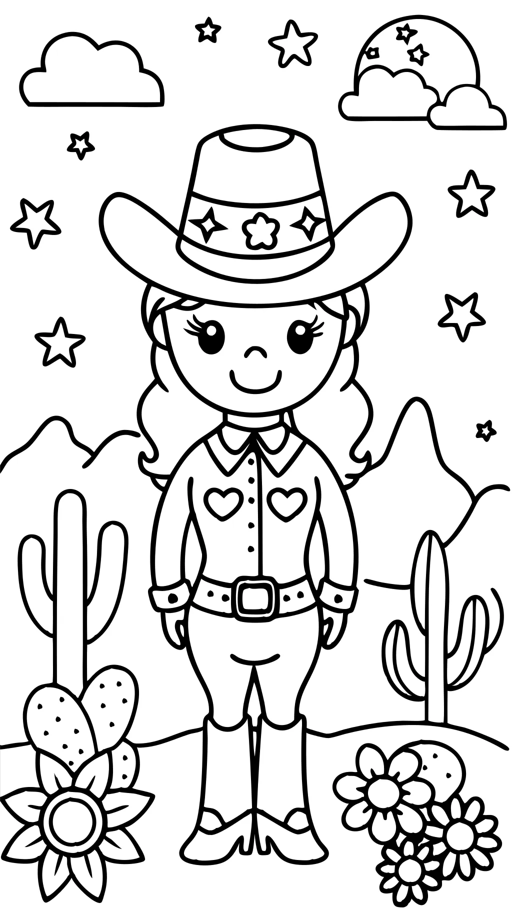 coloriage imprimable cowgirl